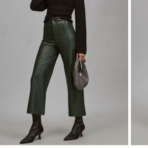 Anthropologie Maeve Colette Faux Leather Size 31 Green